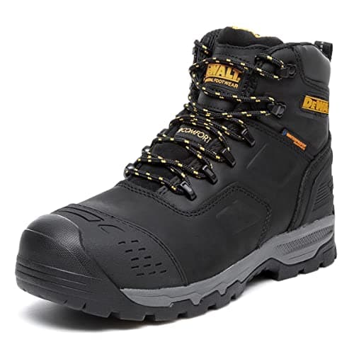 Image of DEWALT Men's Bulldozer Waterproof, Steel Safety Toe Work Boot, Black, UK7 (EU41)