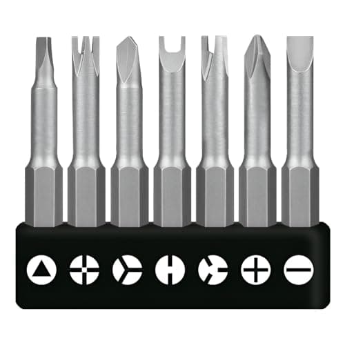 Image of TAORANJU 7 Pcs Screwdriver Bit Set, 1/4" Metric Quick-Release Tamper Proof Security Bit Set, Hex Shank Precision Power Tools Accessories for Electric Screwdrivers