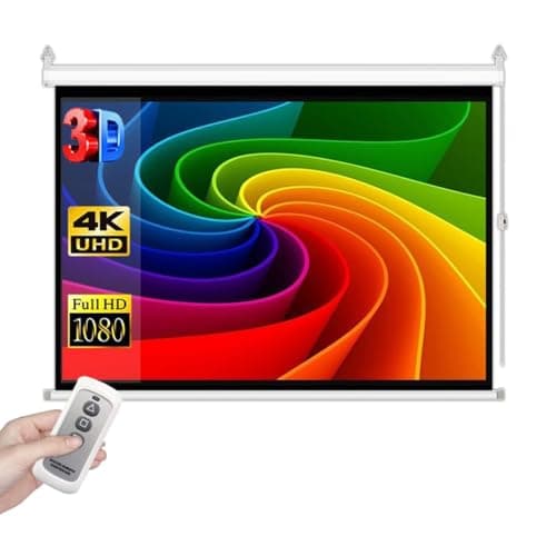 Image of 60" Electric Projector Screen 72" Projection Screen Support 4:3 16:9 Aspect Ratio Motorized Floor-Rising Screen Perfect For Meeting, School, Home, Theatre, Cinema Indoor(72inch(4:3))