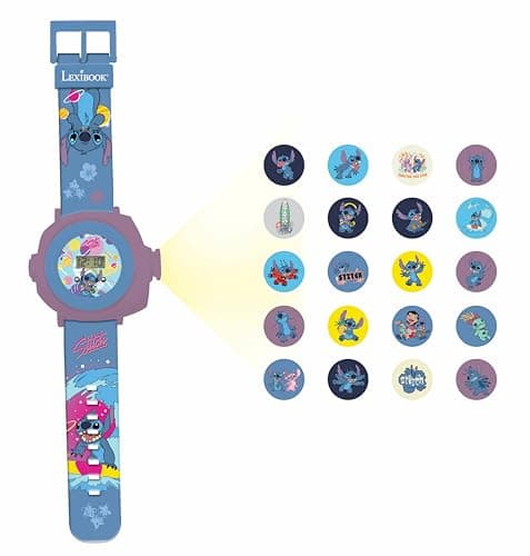 Image of LEXIBOOK - Disney Stitch - Adjustable Projection Watch Digital Screen - 20 Images of Lilo & Stitch - for Children - DMW050D