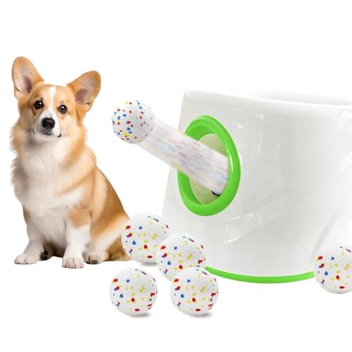 Image of FIRE HIVE Automatic Dog Ball Launcher,Ball Launcher for Dogs with 10-30 Ft Launch Distanc,Indoor & Outdoor Universal Small and Medium-Sized Dog Interactive Toy,With 3 PCS 2" Tennis Balls
