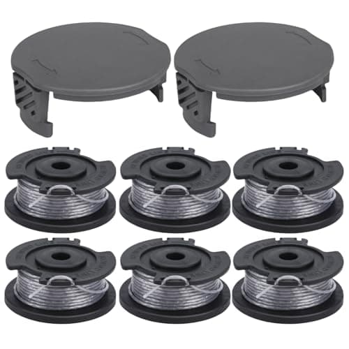 Image of Eyoloty 6Pack F016800569 F016800385 Replacement Strimmer Wire 16Ft/1.6mm Compatible with Bosch EasyGrassCut 18/23/ 26/18-230/18-260 Grass Trimmer, with 2Pack F016F05320 Cover