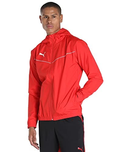 Image of PUMA teamRISE All Weather Jacket Poly Jacket Men's, Puma Red-Puma White, M