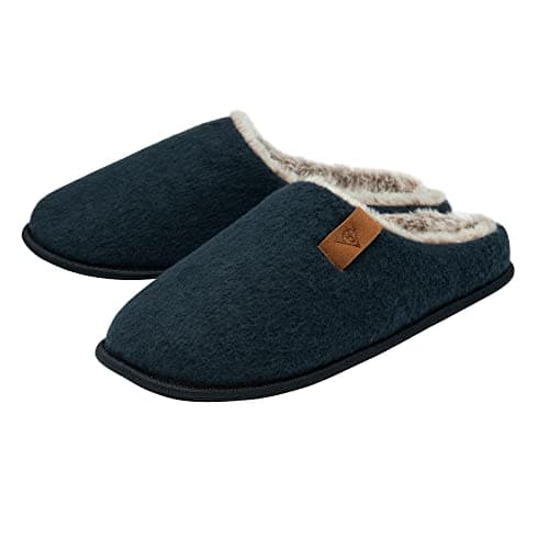 Image of DUNLOP Mens Felt Mule Slippers - Navy - UK 10