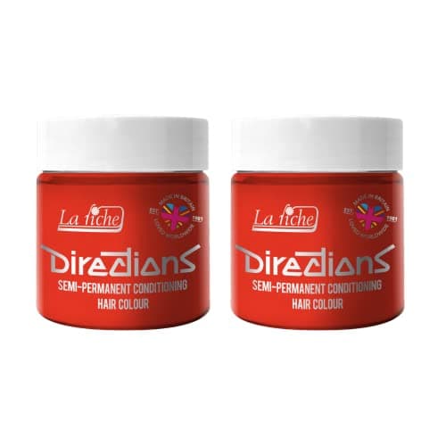 Image of 2x La Riche Directions Semi-Permanent Hair Color 100ml Tub - Neon Red