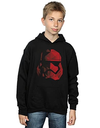 Image of Star Wars Boys The Last Jedi Stormtrooper Red Cubist Helmet Hoodie 9-11 Years Black