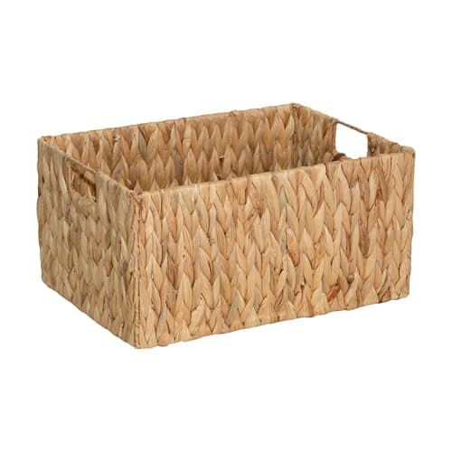 Image of Woven Water Hyacinth Organiser Storage Baskets Wicker Hamper Basket With handles Gift Toys Bathroom Basket (Large)