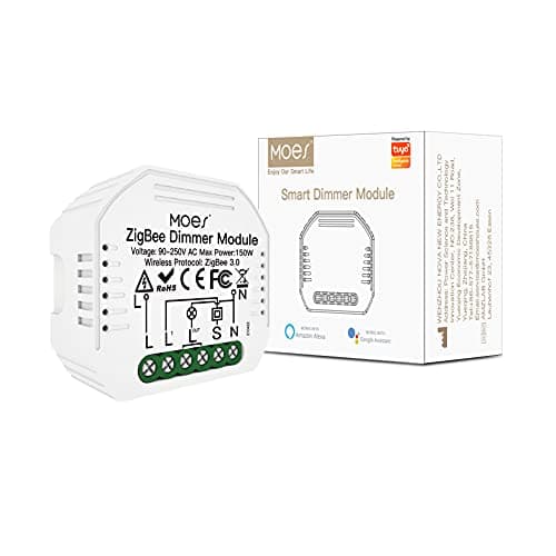 Image of MOES Mini DIY Smart Dimmer Switch Module, 1 Gang, Needs Neutral Line, Smart Life App, Wireless Remote Control, Alexa Google Home Voice Control, Requires ZigBee Hub