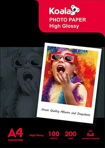 Image of KOALA Inkjet Photo Paper A4 Glossy 100 Sheets 200 GSM for Canon Hp Epson Inkjet Printer
