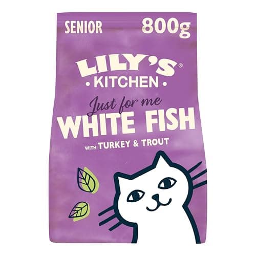 Image of Lily's Kitchen Made with Natural Ingredients Mature Dry Cat Food White Fish with Turkey & Trout GrainFree Recipe 4 x 800g