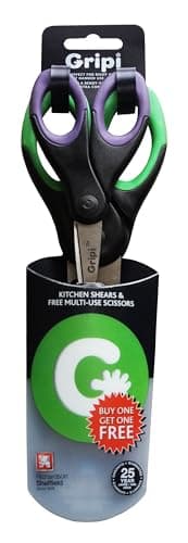 Image of Richardson Sheffield Gripi Kitchen Scissors, Pack of 2, Green