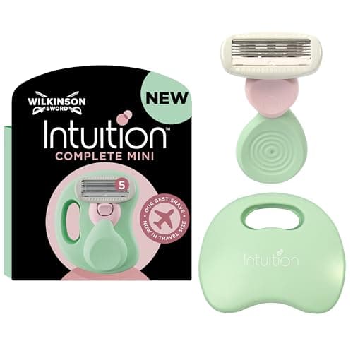 Image of WILKINSON SWORD Intuition Complete Women's Mini Razor with Travel Case, for Tricky Zones Like Bikini Line, Armpits, Knees & Ankles, with Skin Protect Gel for Smooth Shave