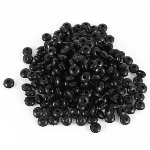 Image of TA-VIGOR 300Pcs Rubber Grommets Cable Wire Protector, 3mm Conductor Wiring Blanking Gasket Ring Grommets, Black Electrical Cable Hole Plugs Wire Gaskets for Protecting Wires, Cables and Plugs