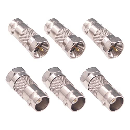 Image of RFaha 6pcs F Type Male Plug to BNC Female Connector RF Coax Adapter for Antenna CCTV Camera(F129-6)
