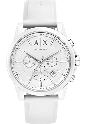 Image of Armani Exchange Unisex Chronograph Quartz Watch with Silicone Strap AX1325