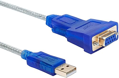 Image of DTech USB to Serial RS232 Female Adapter Cable DB9 RS-232 to USB 2.0 Cord Windows 11 10 8 7 Mac Linux (3m)