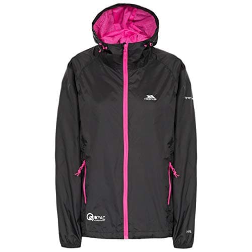 Image of Trespass Womens Waterproof Jacket Qikpac - Shell Rain Jacket, 2 Zip Pockets, Full Body Length Front Zip, Adjustable Grown On Hood, Ventilated Back Yoke, Packs Away in Pouch