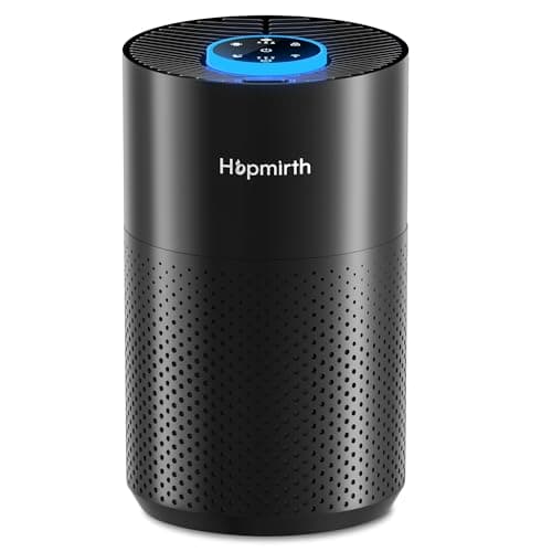 Image of Hopmirth Upgraded Air Purifiers for Bedroom & Home with H14 True HEPA Filter, Covers Up to 1280ft², 360° Air Intake, Quiet Pet Air Purifier, Fragrance & Timer,Removes Smoke, Pet Dander & Pollen,Black