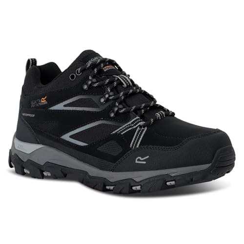 Image of Regatta Men's Holcombe Low III Walking Shoes Water Resistant Padded Durable Hiking Footwear