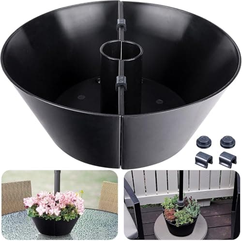 Image of GIONAR Umbrella Planters - Half Circle Planter Pots with Umbrella Hole - Flower Planters Pots Container for Indoor Outdoor Garden Home Plants