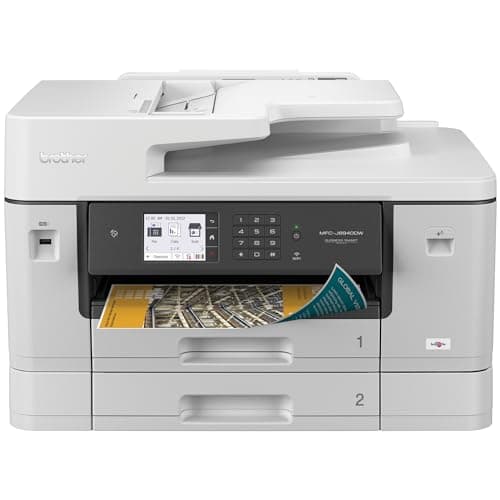 Image of MFC-J6940DW White Color Inkjet All-in-One Printer with 500-sheet Total Paper Capacity and The Ability to Print, scan, Copy or fax up to 11”x17 (Ledger) Size Paper.