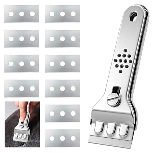 Image of Oven & Hob Cleaning Tool, 10Pcs Non-Scratch Spares Multi-purpose Cleaner Hob Scraper for Glass Hob Non Scratch, Stainless Steel Ceramic Hob and Oven Cleaning Tool, Safe Blade Scrapers for Grease