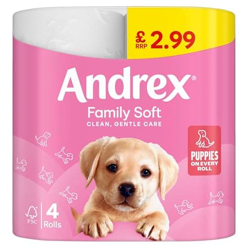 Image of Andrex Gentle Clean Toilet Rolls - 4 Tissue Rolls- Gentle and Soft on Your Family's Skin