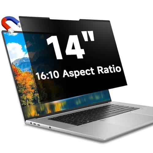 Image of STARY Laptop Privacy Screen 14 Inch Magnetic, 16:10 Aspect Ratio Removable Anti Spy Blue Light Glare Laptop Privacy Screen Filter for Dell/Hp/Acer/Lenovo/Samsung/Asus/Sony