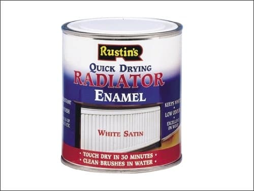 Image of Rustins Quick Dry Radiator Enamel - Satin White 250ml
