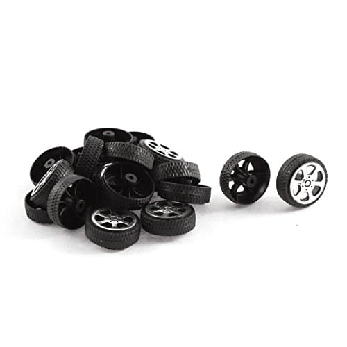 Image of Sourcingmap Plastic Roll 2mm Dia Shaft Car Truck Model Wheel 20mmx6mm 20Pcs