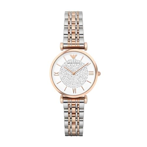 Image of Emporio Armani Gianni T-Bar Womens Quartz Watch with White Dial and Multicolour Stainless Steel Bracelet AR1926