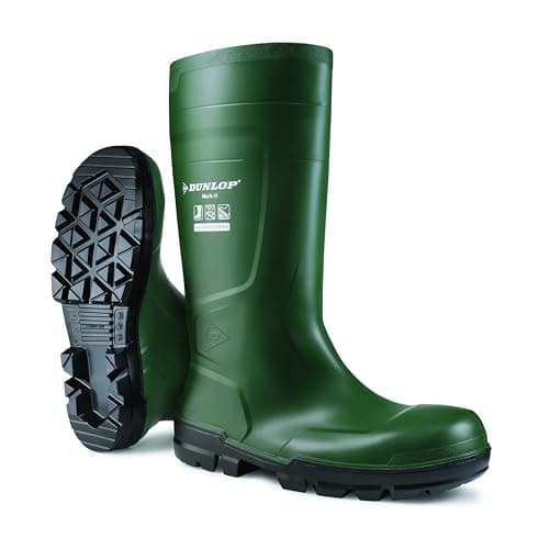 Image of DUNLOP Work-It - Unisex Full Safety Slip-Resistant Waterproof Work Boots, Heritage Green, Antistatic and Chemical Resistant PVC Wellies with Steel Toecap for Outdoor and Industrial Work - EU37, UK4