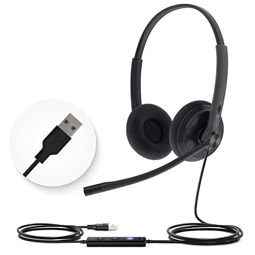 Image of Yealink UH34 Headset Certified for Microsoft Teams USB-A Stereo Headsets with Microphone Noise Cancelling for Call Center Business Office VoIP Phone PC Computer Headset (Lightweight Foam Earpad)