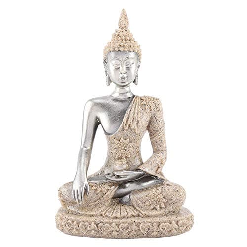 Image of Jadeshay Buddha Statue,Meditating Peace Sitting Ornament Carving Figurine Sculpture Resin Craft Buddha Ornament for Home Office Table Decoration Indoor Outdoor 11cm
