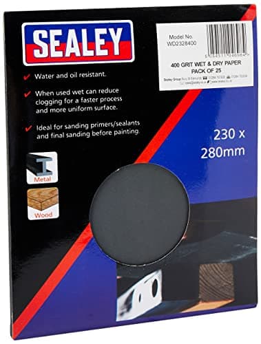 Image of Sealey WD2328400 Wet & Dry Paper 230 x 280mm 400Grit Pack of 25