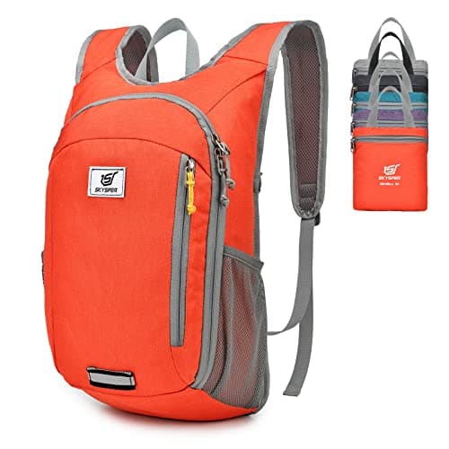 Image of SKYSPER Small Daypack 10L Hiking Backpack Packable Lightweight Travel Compact Foldable Rucksack for Women Men(Orange)