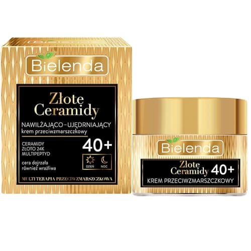 Image of Bielenda Golden Ceramides Moisturising & Firming Anti Wrinkle Face Cream 40+ Day & Night 50ml