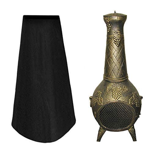 Image of Outdoor Chiminea Cover Garden Patio Waterproof Heavy Duty Heater Protector Rain Sun UV Heater Cover 1.2m High