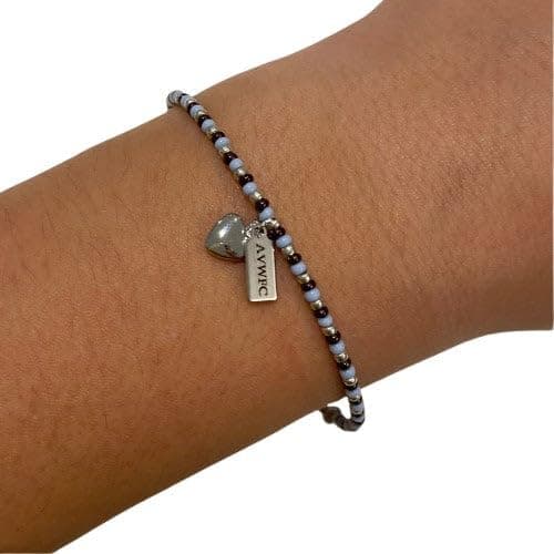 Image of Beadlet AstonVilla Women's WSL Beaded Bracelet With Tag & Heart Charm For Women Girls Female Football Fans