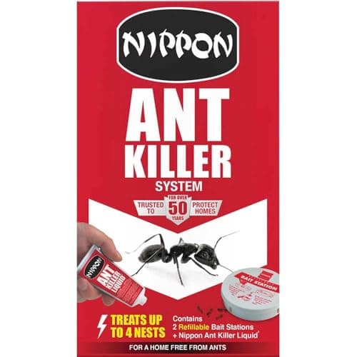 Image of Nippon Ant Killer System With 2 Traps And 25G Ant Killer Liquid: Kills Ants And The Nests, Suitable For Indoor And Outdoor Use, Easy To Use, Refillable. Kills The Entire Colony