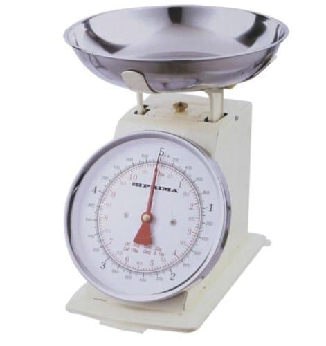 Image of Cream 3kg Stainless Steel Analogue Retro Traditional Kitchen Weighing Scales by Prima