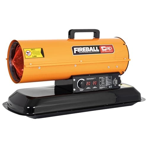 Image of SIP FIREBALL XD50F Space Heater, Diesel/Paraffin/Kerosene, 230V, 15kW / 50,000 BTU/hr, 350m³ / 12,360ft³ Heating Area, 18L Fuel Tank