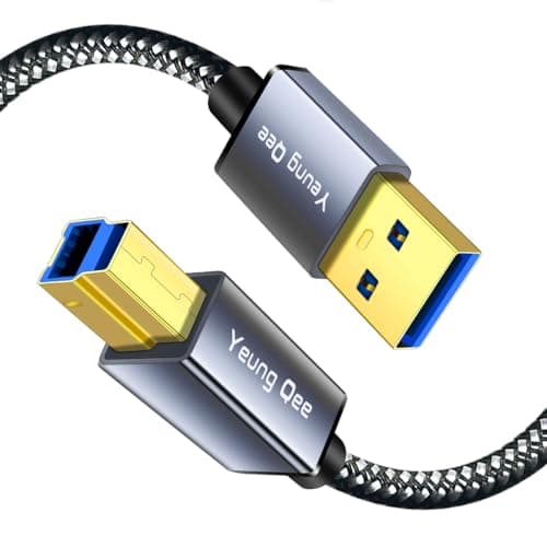 Image of Yeung Qee USB 3.0 A to B Cable 5M,Nylon Braided USB 3.0 Cable Type A Male to B Male Printer Cable Compatible with Docking Station, External Hard Drivers, Scanner and More (5M)