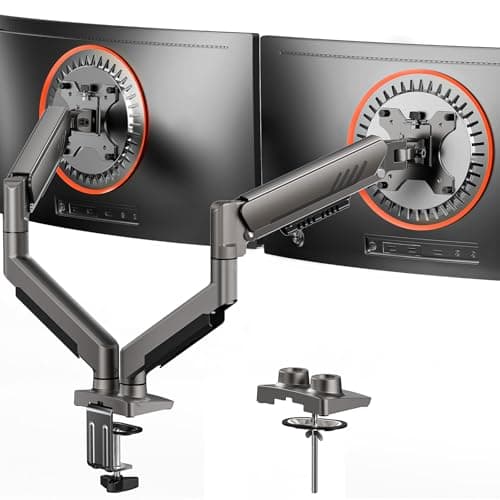Image of ErGear Dual Monitor Arm, Full Adjustable Monitor Mount for 13–32″ Screens, Fast Install Computer Monitor Stand with Tool-Free VESA Mount, Max Load 9kg Max VESA 100x100mm Gaming - Grey