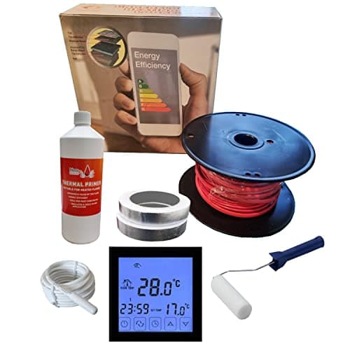 Image of Nassboards Pro Elite Loose Cable Electric Underfloor Heating System 200w - Touch Screen Thermostat with Installation Kit & Instructions for Carpet, Tiles, Laminate, Wood, Concrete