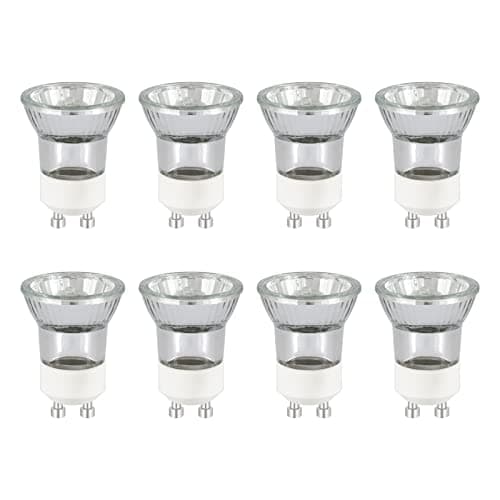 Image of Caldarax 8 Pack Mini GU10 35W Halogen Spotlight Bulb Dimmable, Warm White 2800K, MR11 Halogen Reflector Lamps, AC 230V, 360LM, Beam Angle 45° Spot, for Lava Lamp, Track Lights, Recessed Lights