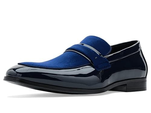 Image of Stacy Adams Mens Spratley Saddle Slip on, Navy, 13