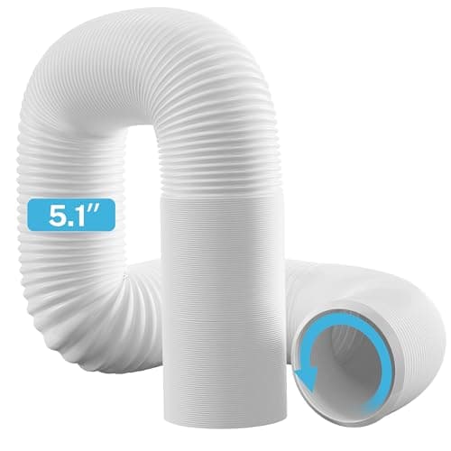 Image of Hon&Guan 13cm/ 5.1'' Portable Air Conditioner Hose, AC Exhaust Pipe Length up to 1.5m/ 59", Thread Heat Resistant Exhaust Hose Anti-Clockwise for LG, Delonghi（130mm X 1.5m）