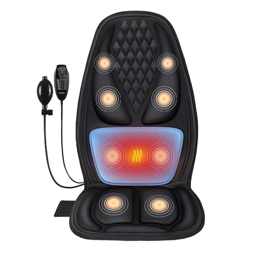 Image of Comerelax Back Massager for Chair,Seat Massager with 8 Vibrating Motors and 2 Heat Levels,Chair Massager with Heat for Home/Office