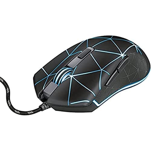 Image of GXTrust 133 Locx Gaming Mouse, 800-4000 DPI, Multicolour LED Lighting, 6 Responsive Buttons, 1.8m USB Cable, Illuminated RGB Computer Mouse for PC Laptop Windows, Black